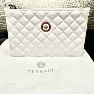 VERSACE  QUILTED LEATHER CROSSBODY